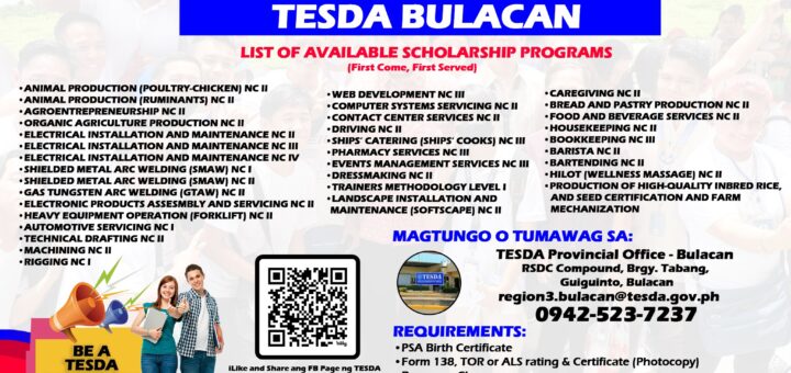 Nais mo bang maging iskolar ng TESDA?